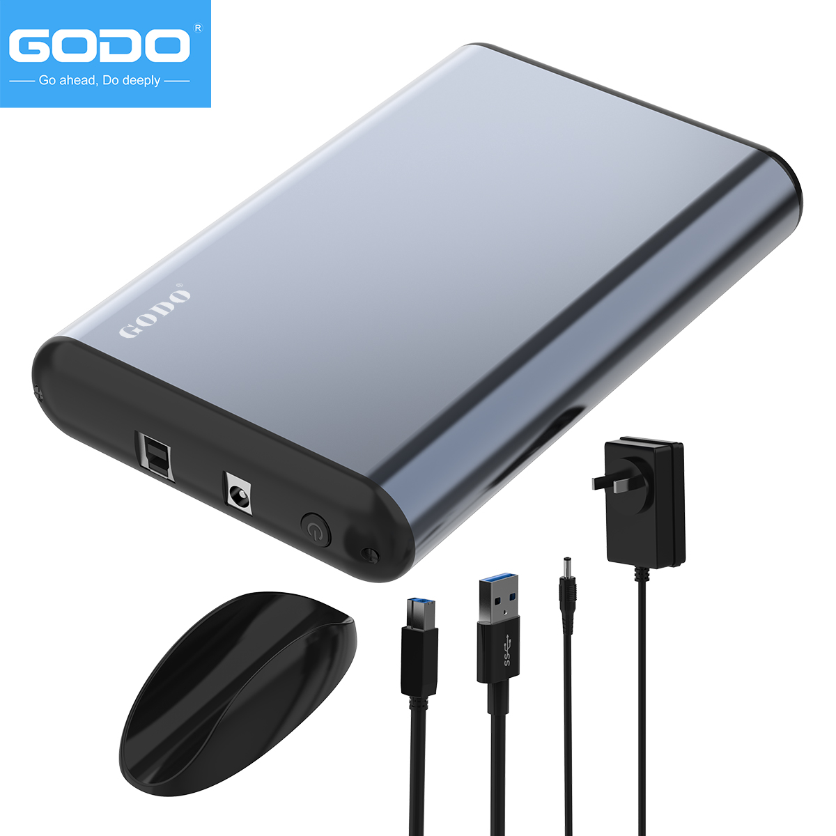 GODO USB 3.0 アルミニウム SAS ハードドライブアダプタハードドライブエンクロージャリーダー外部ドッキングステーション 3.5 インチ HDD SSD ケース用