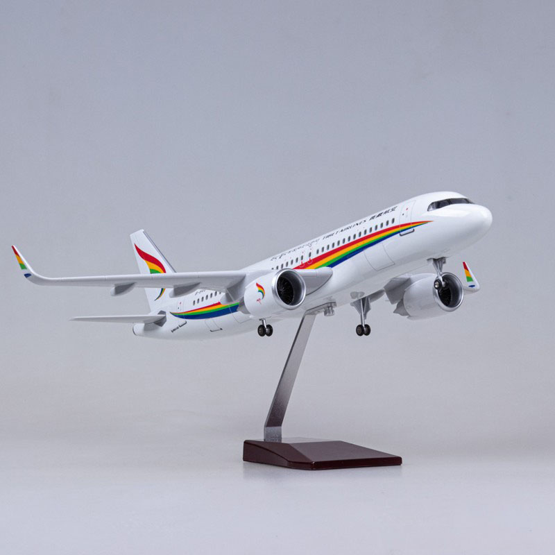 47 センチメートルチベット航空 A320neo 航空航空機モデル W 飛行機ギフトコレクションショースタンド可能な飛行機ホイールコレクションファン