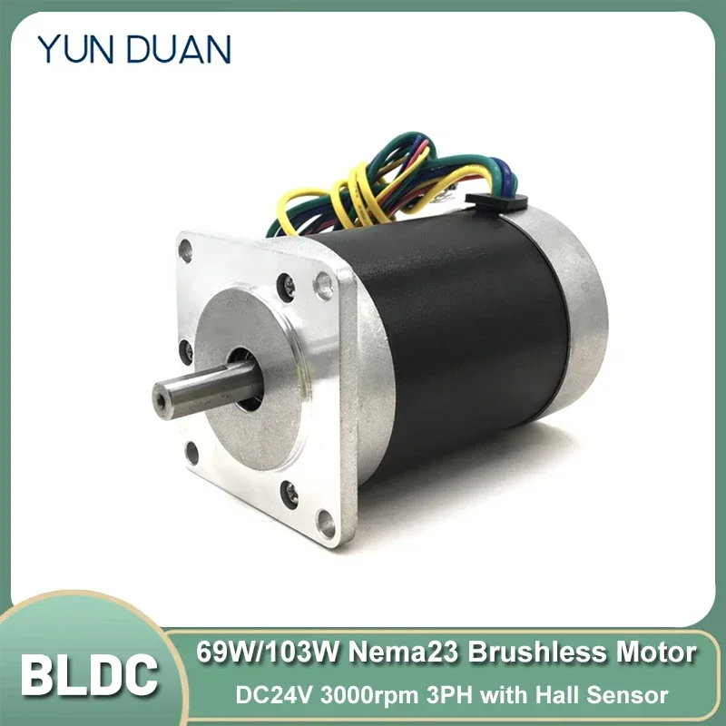 26W-188W DC24V Ac220V/DC310V BLDC ブラシレスモーター Nema23 57mm Nema17 42mm 3000RPM ホールセンサー付き 0.64Nm 3PH 8mm シャフト