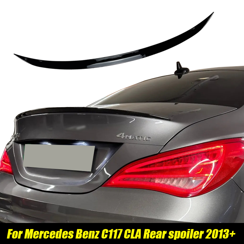 メルセデスベンツアクセサリー CLA C117 C118 CLA200 CLA260 CLA45 AMG 2013-2015 車のリアトランクスポイラーウインググロスブラックソフトプラスト