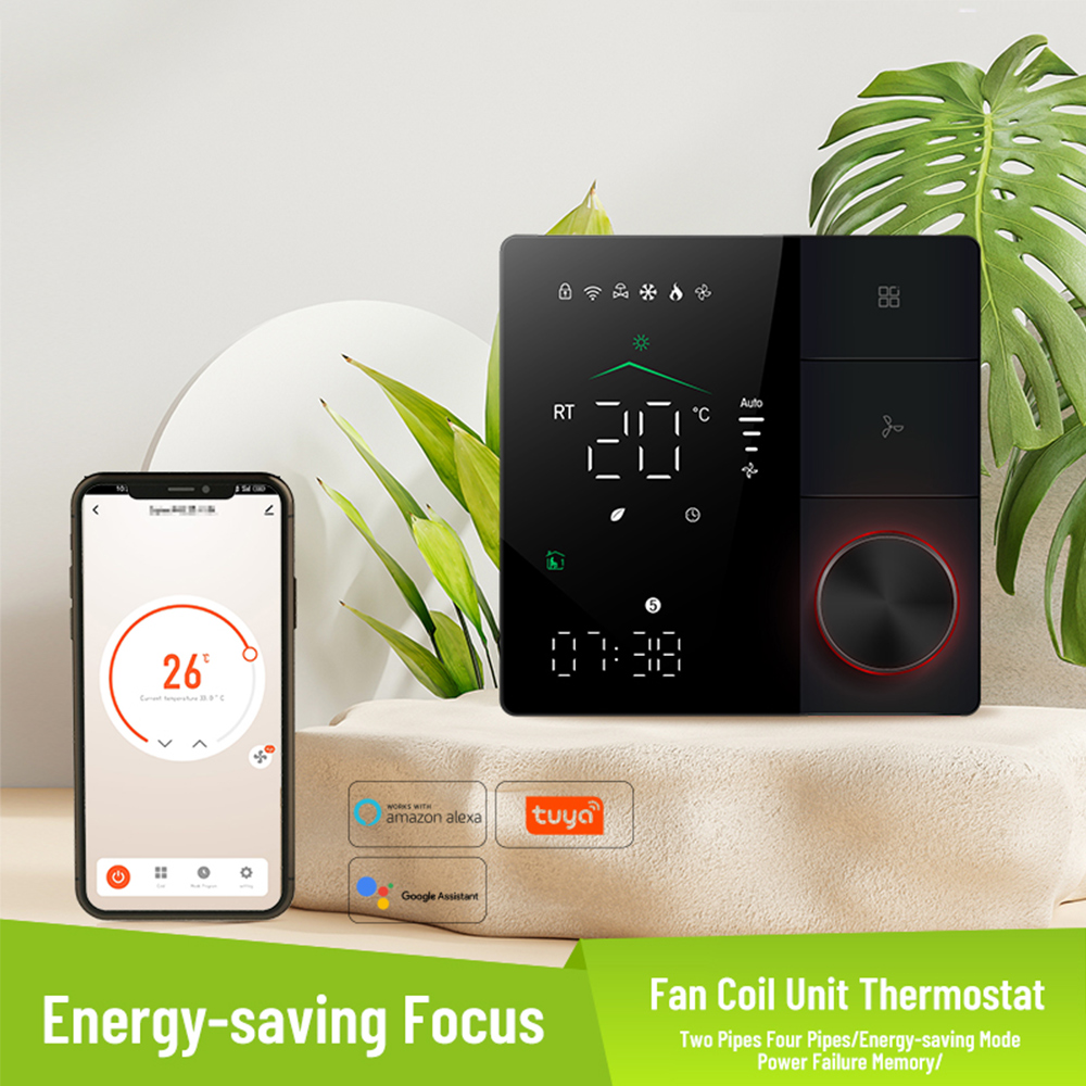 Tuya WiFi スマートセントラル空調サーモスタットスイッチ加熱クールノブコントローラー 3 スピードファン Alexa Google ホーム