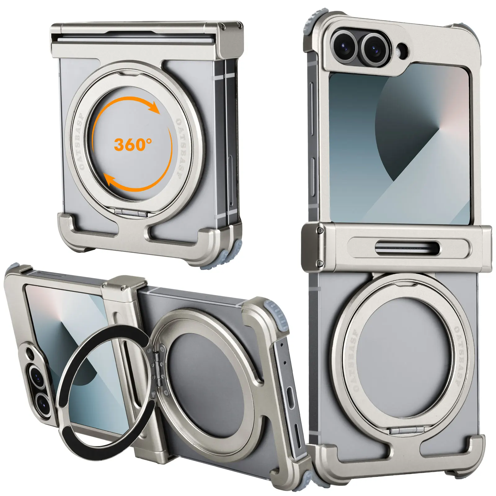 早期サムスンギャラクシー Z フリップ 7 6 ケース MagSafe 360​​ 度回転可能な磁気キックスタンドワイヤレス充電アンチスクラッチ電話カバー