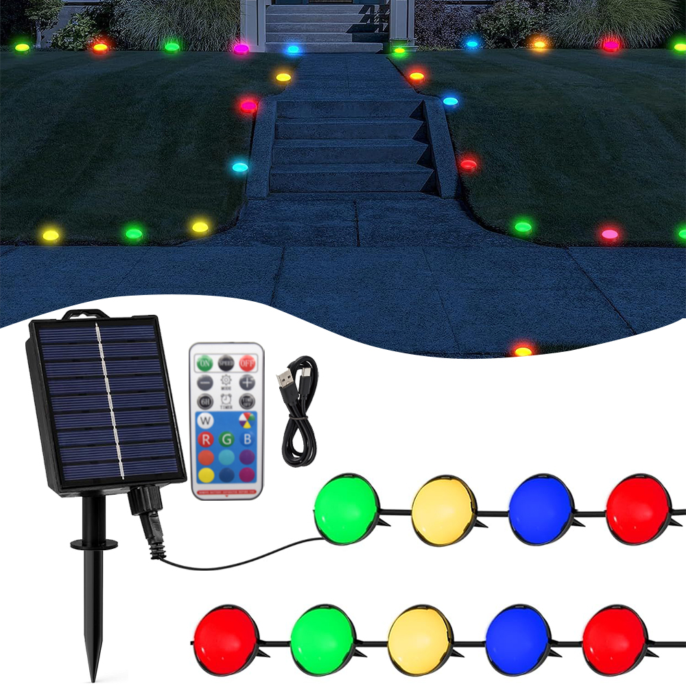 屋外ソーラー景観照明 25LED 10 メートル防水屋外埋設ライト装飾パス装飾歩道パーティーレーン