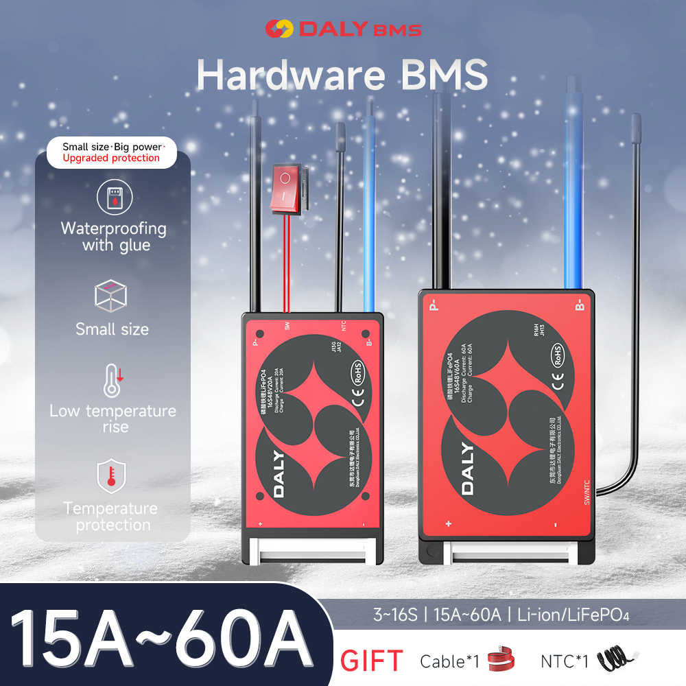 Daly Bms 4S Lifepo4 8S 24V 10S 36V 13S 48V BMS スイッチ付きリチウムイオン 3S 7S 12S 14S 16S 15A 20A 40A 60A bms リチウム電池 EV