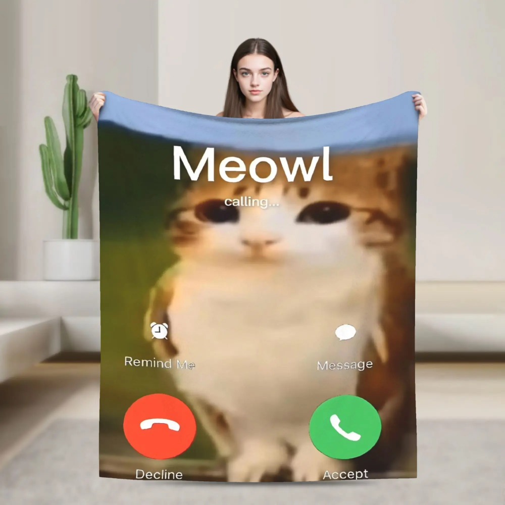 暖かい毛布旅行ハローニャー猫おかしい動物寝具スローフランネルベッドカバーリビングルームのためのおかしいソファベッドカバー