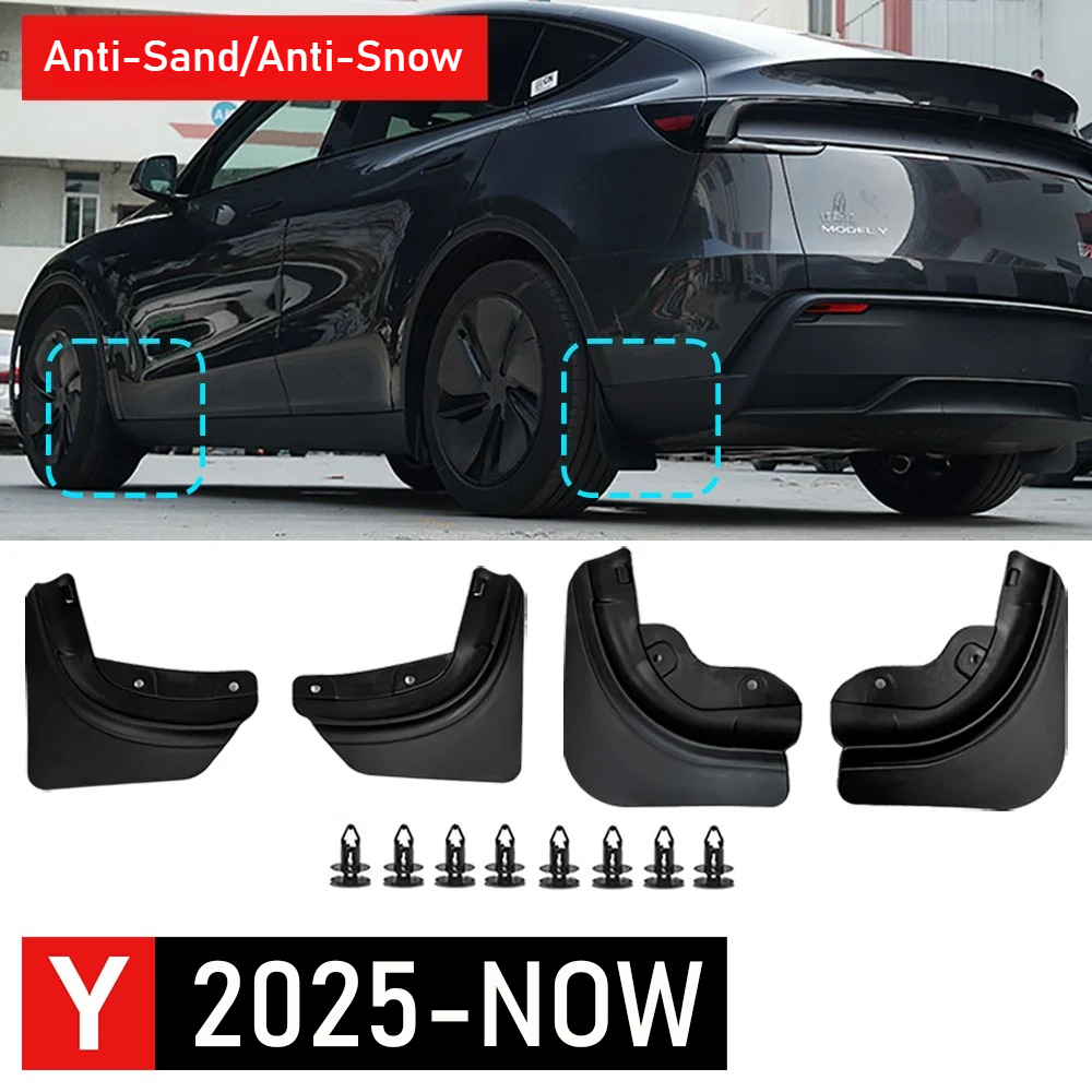 保護ペイントマッドフラップ テスラモデル 3 Y アクセサリー 2025 2026 マッドフラップタイヤスプラッシュガード全天候型車マッドフラップアクセサリー