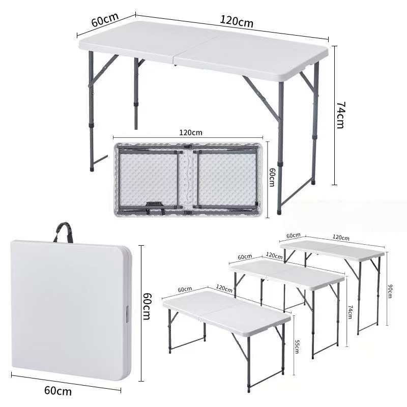 Hot Sales Lightweight Plastic Folding Table Portable Outdoor Dining/Hotel Tables with Small Straight Leg Wholesale طاولات テーブル