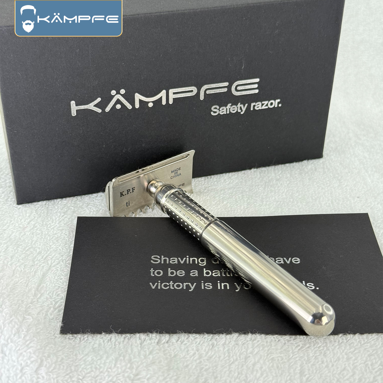 KAMPFE ダブルコーム チタン 安全ひげカミソリ 再利用可能 オープン