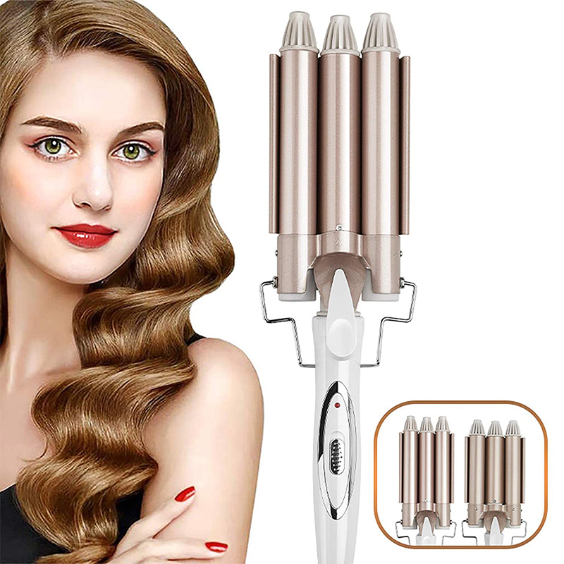 自動 LCD ディスプレイセラミックイオンヘアカーラー新しい家庭用 3 バレルヘアウェイバー PTC ヒーター波カール用ビッグウェーブカーラー