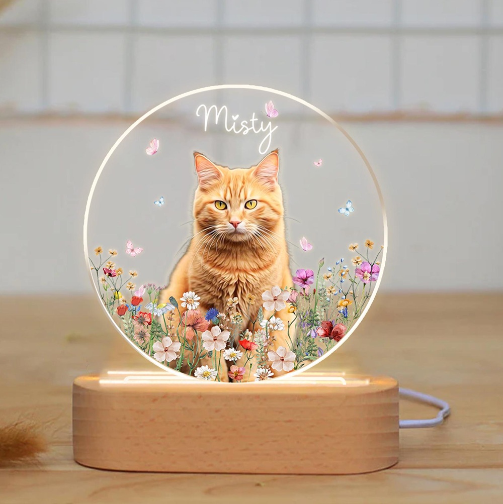 猫好きのためのパーソナライズされたペットの写真プラーク 愛犬の人生を祝うユニークなメモリアルギフト カスタムペットポートレートフォトフレーム