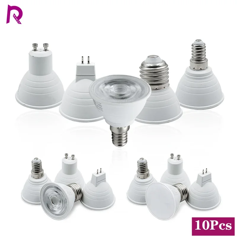 10 個 LED 電球 AC 220V E27 E14 MR16 GU10 6 ワットランパラ LED スポットライト GU5.3 ランプ Ampul Bombillas 屋内ホーム照明