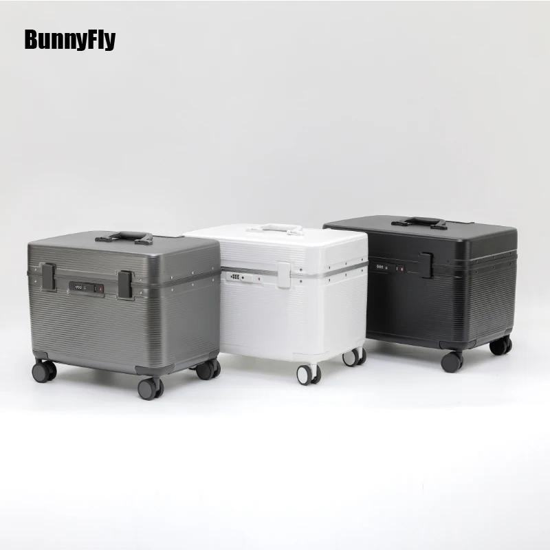 Bunnyfly アルミ合金フレームスーツケーススピナー 18 "カメラトロリースーツケースパイロット荷物バッグ写真撮影スーツケース車輪の上