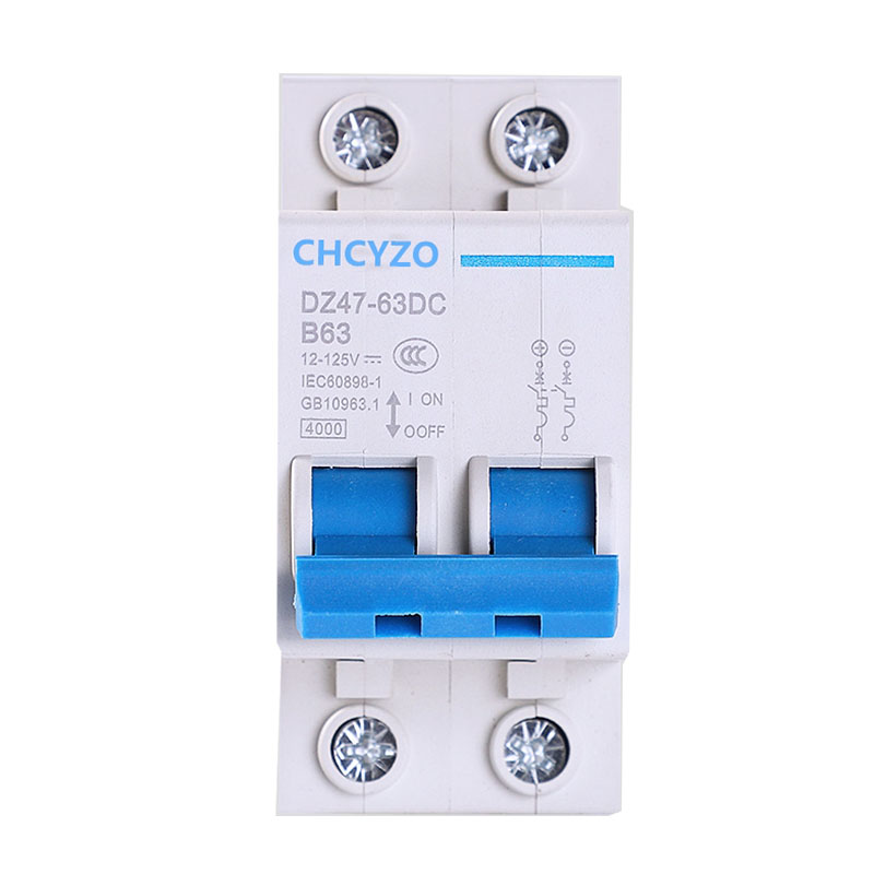 DC 2P サーキットブレーカー保護 Switch3A-125A エアスイッチ 12v-125v DC 太陽光発電路面電車バッテリーサーキットプロテクター