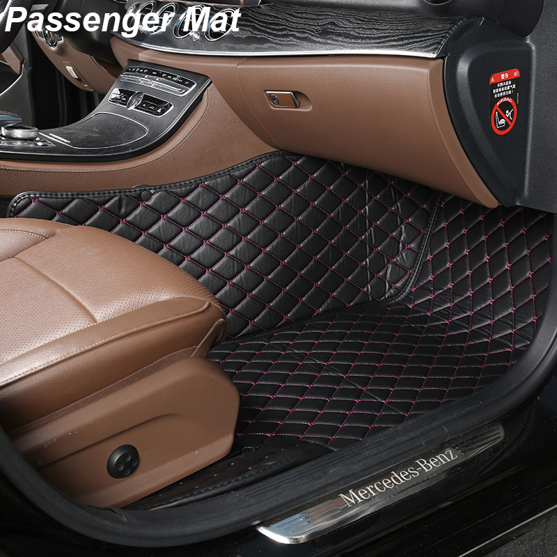 1 個カスタム革車のフロアマットメルセデス W124 1985 1986 1987 1988 1989 オートインテリアアクセサリーカーペット敷物フットパッド