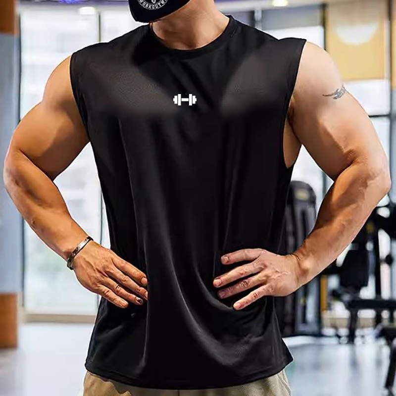 夏ジムタンクトップメンズフィットネストレーニング服速乾ルーズフィットボディービルノースリーブ Tシャツファッションバスケットボールベスト