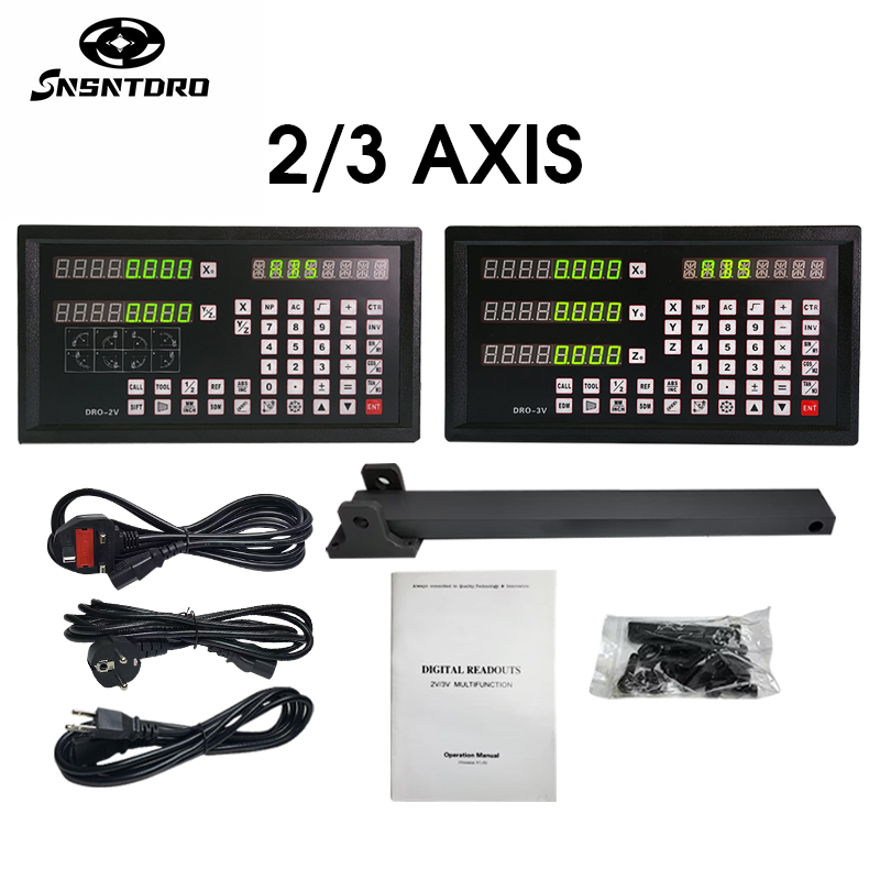 DRO-3V 2V 2 軸 3 軸デジタル読み出し金属ケーシングディスプレイフライス旋盤用リニアスケールエンコーダ DRO AC90-250V