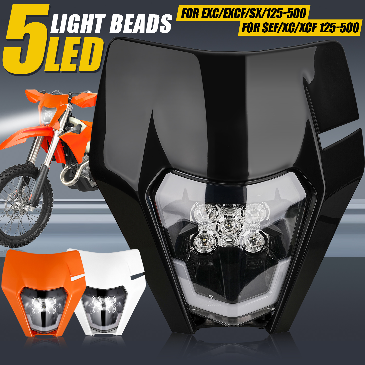 LED ヘッドライトプレートオートバイのヘッドランプライト KTM EXC EXCF SX SXF XCF XCFW 125 250 350 450 電動ダートバイク JFG