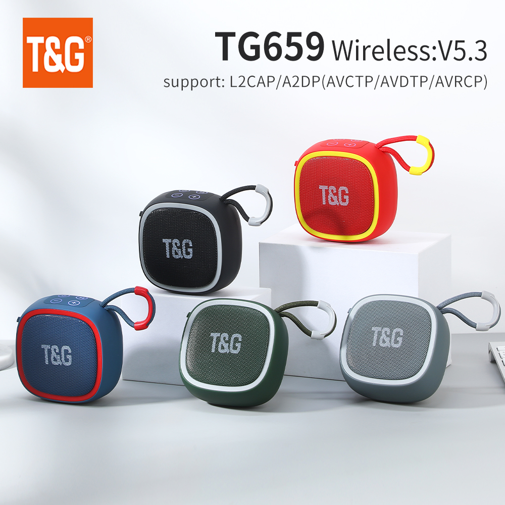 Bluetooth スピーカー TG659 ミニポータブルワイヤレス強力なスピーカー TWS BT 5.3 サウンドボックス HIFI スピーカーサポート TF カードラジオ