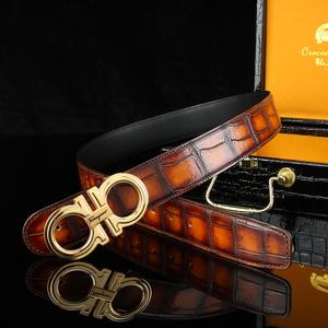 Authentic Luxury Designer Brand Men's Fashion Belt Made of Alligator Leather