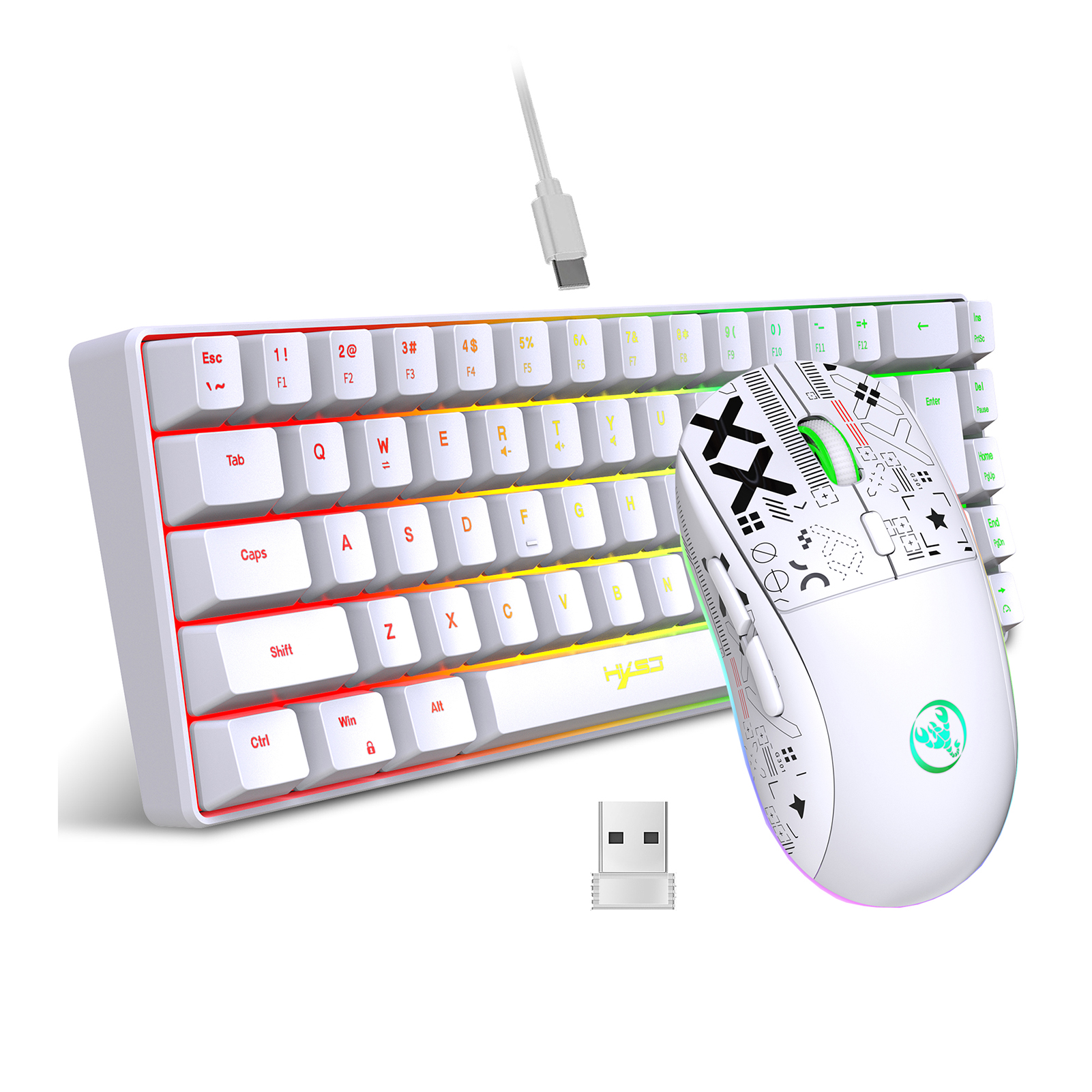 HXSJ 有線 K68 RGB ストリーマー ミニ ゲーミング キーボード 19 キー競合のないメンブレン キーボードですが、ゲーム/オフィス用の機械的な感触
