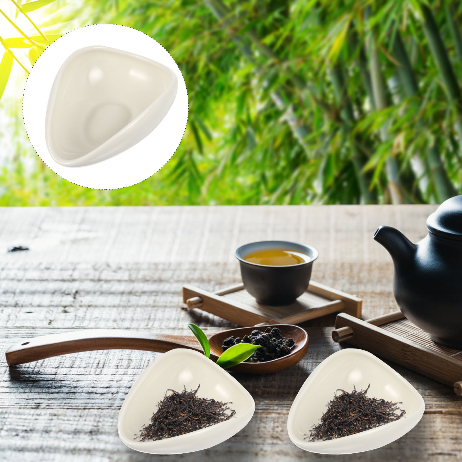 2 個セラミックティースプーン軽量錆びないホームオフィスコーヒー粉砂糖すくい茶器アクセサリーティースプーン