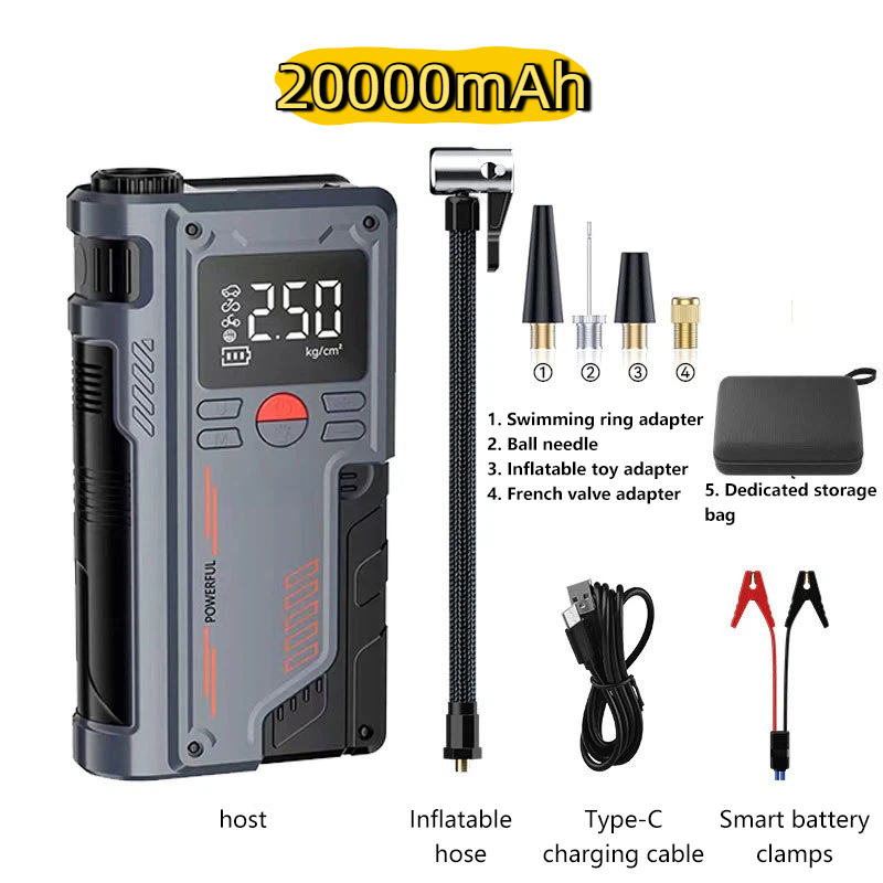 20000mAh 4 で 1 車のジャンプスタート 150PSI エアコンプレッサーポータブルブースター充電器 1000A 燃料車のバッテリー始動
