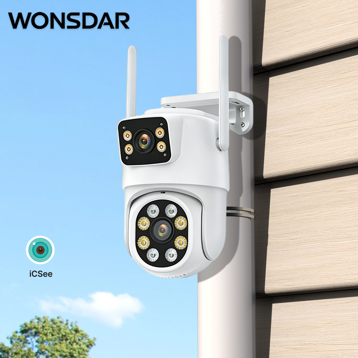 WONSDAR PTZ WiFi カメラ屋外 HD IP カメラ人間自動追跡ナイトビジョンセキュリティ CCTV ビデオ監視 P2P iCSee アプリ