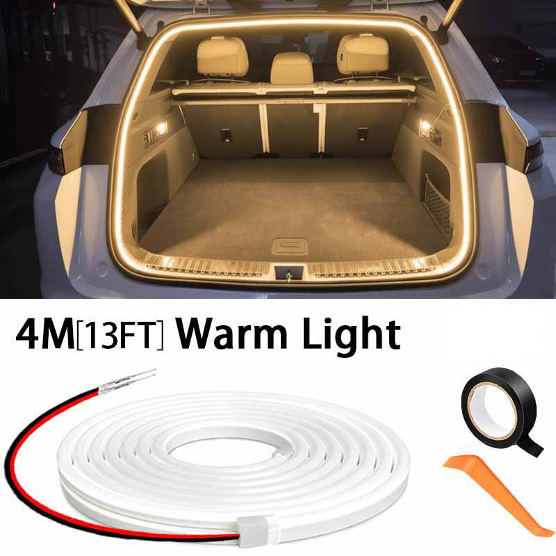 車の高輝度トランク照明アンビエントライト室内装飾 LED 配線フリー自動感知テールゲートライトストリップ