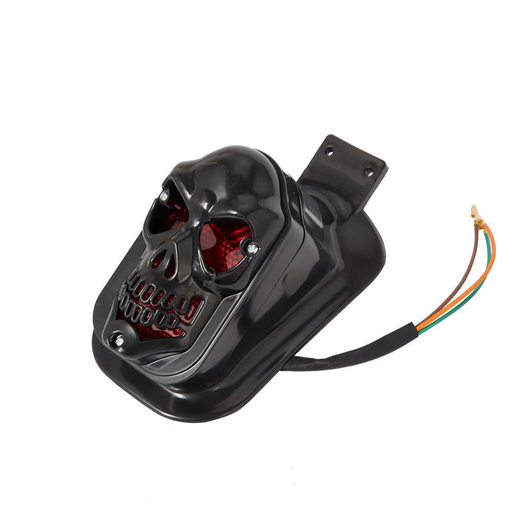 ブラックスカルオートバイリアライトモトブレーキランプスズキチョッパー 12V 20 ワットバイクテールライトカフェレーサー