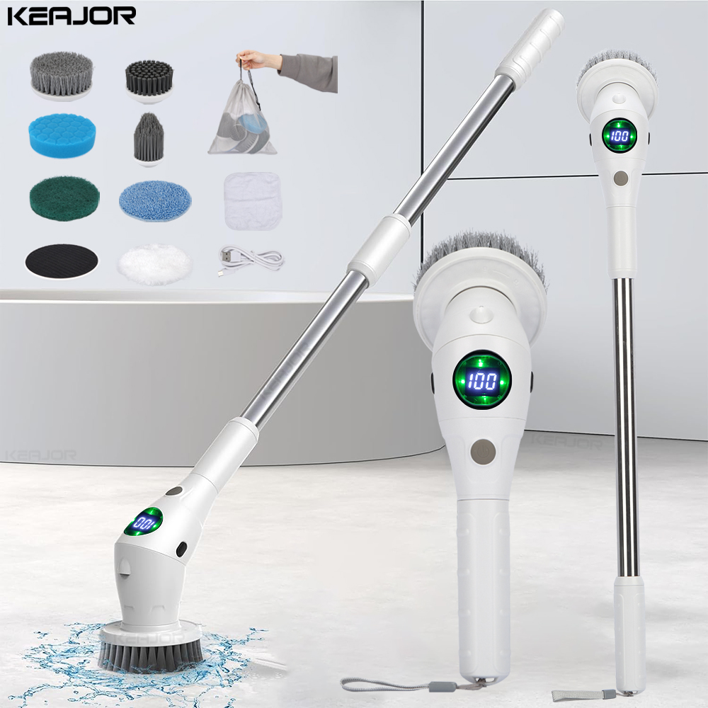 電気浴室クリーニングブラシ自動ワイヤレスクリーニングブラシ多機能家庭用電気クリーニングブラシ浴室用
