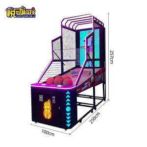 高品質な55インチの金属製ビデオバスケットボールアーケード機器。コイン式マルチプレイヤー用スポーツ機器で、英語に対応しています。