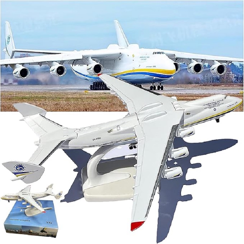 ウクライナ塗装アントノフ AN225 1/400 20 センチメートル大型輸送機合金 ABS シミュレーション飛行機モデル