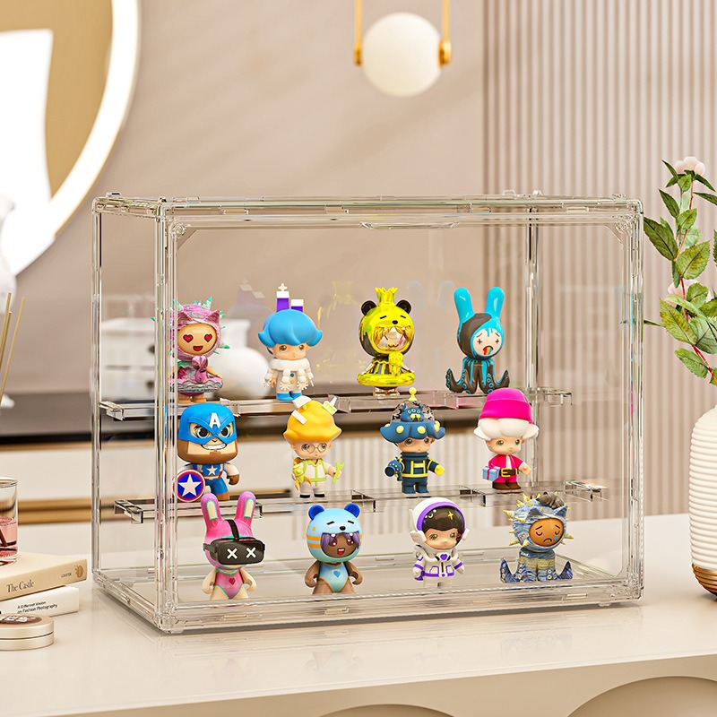1Pc アクリルオーガナイザーグッズフィギュアとブラインドボックスおもちゃ大容量高精細透明ミニチュアディスプレイケース