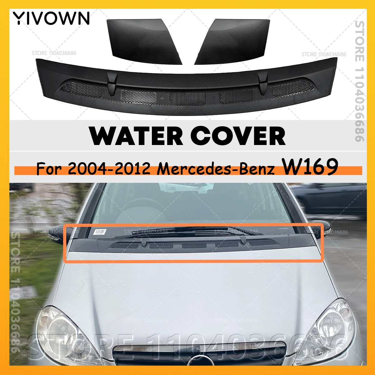 2004-2012 W169 メルセデスベンツ A クラス A150 A160 A170 A180 A200 フロントフードベントカバーグリル 1698300075 1698300175 1698360018
