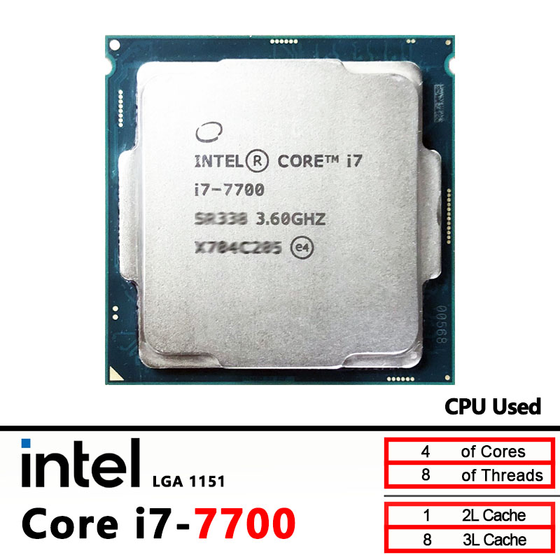 使用インテル Core i7-7700 i7 7700 3.6 GHz クアッドコア 8 スレッド CPU 8M 65W LGA 1151