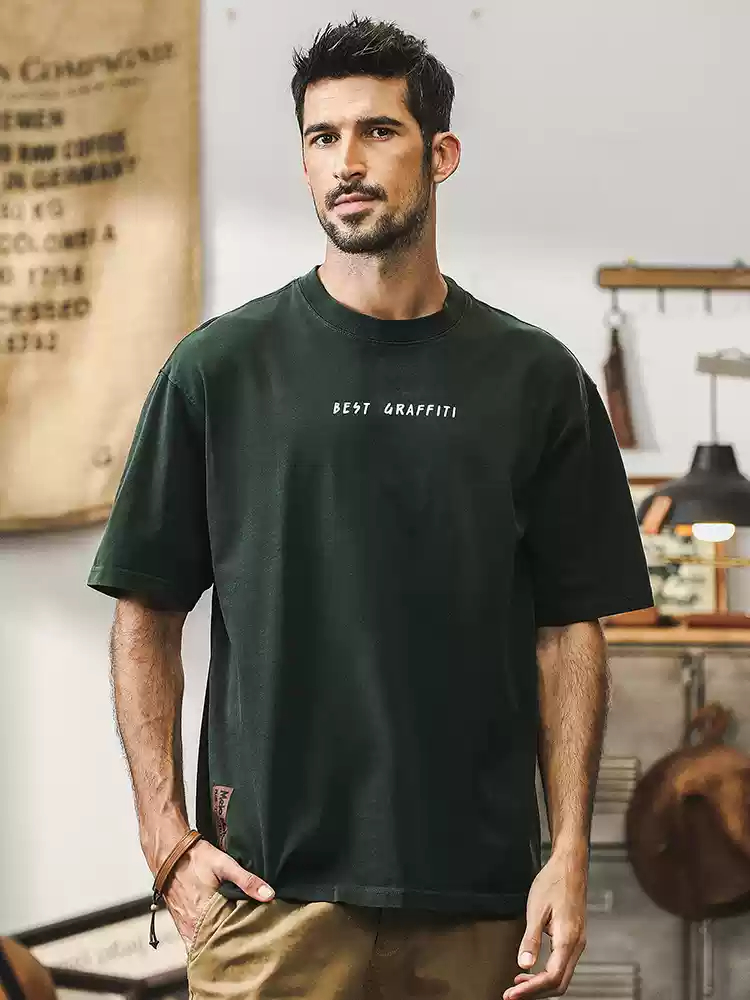 ZZH メンズ ファッション シンプル 夏 ラウンドネック パーソナライズ 半袖 Tシャツ YF197