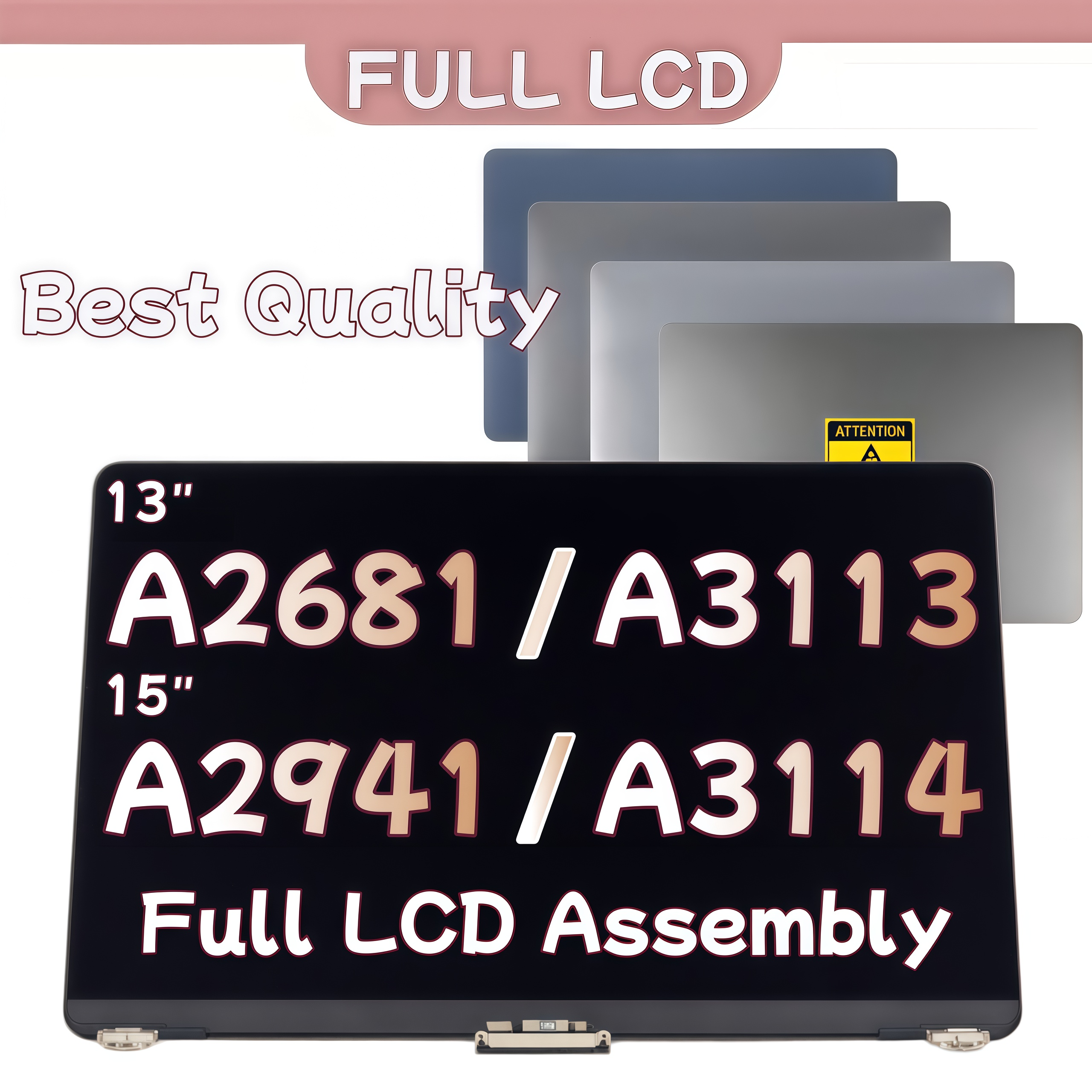 新しい LCD スクリーンアセンブリ MacBook Air 13.6 インチ A2681 A3113 A2941 A3114、M2、M3 2022 2023 Retina、オリジナル交換用