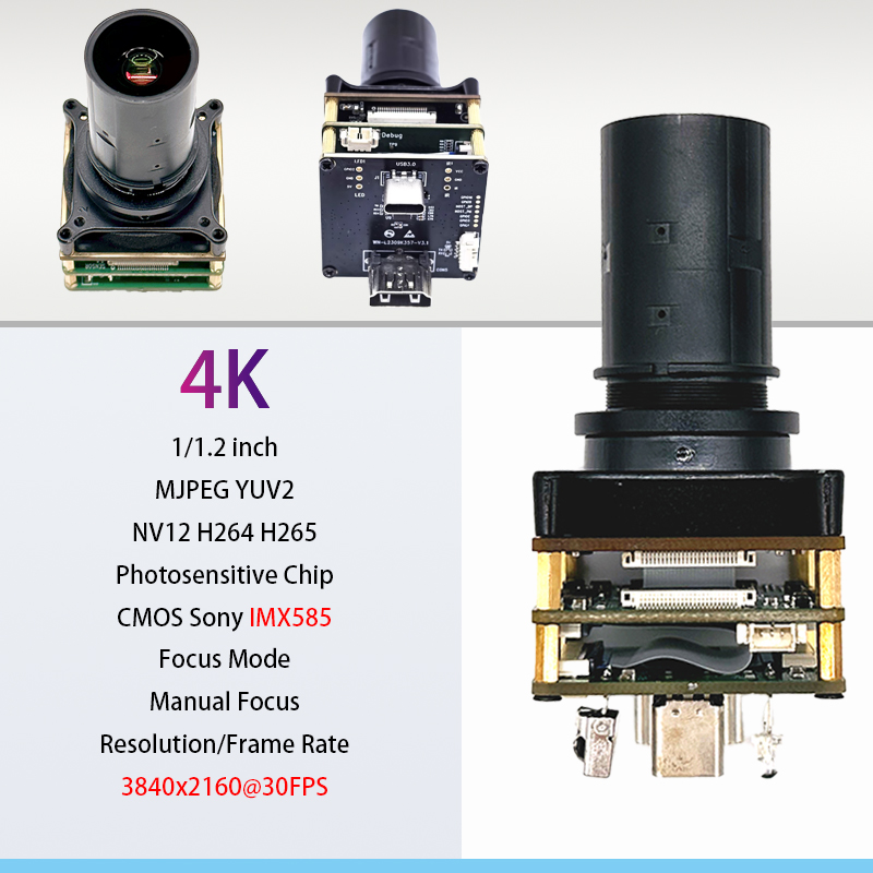 Starlight HDMl カメラモジュール 4K 8 メガピクセル USB3.0 H.264H.265 カメラモジュール IMX585 薄暗いシーンまたは低照度シーンでの撮影をサポート