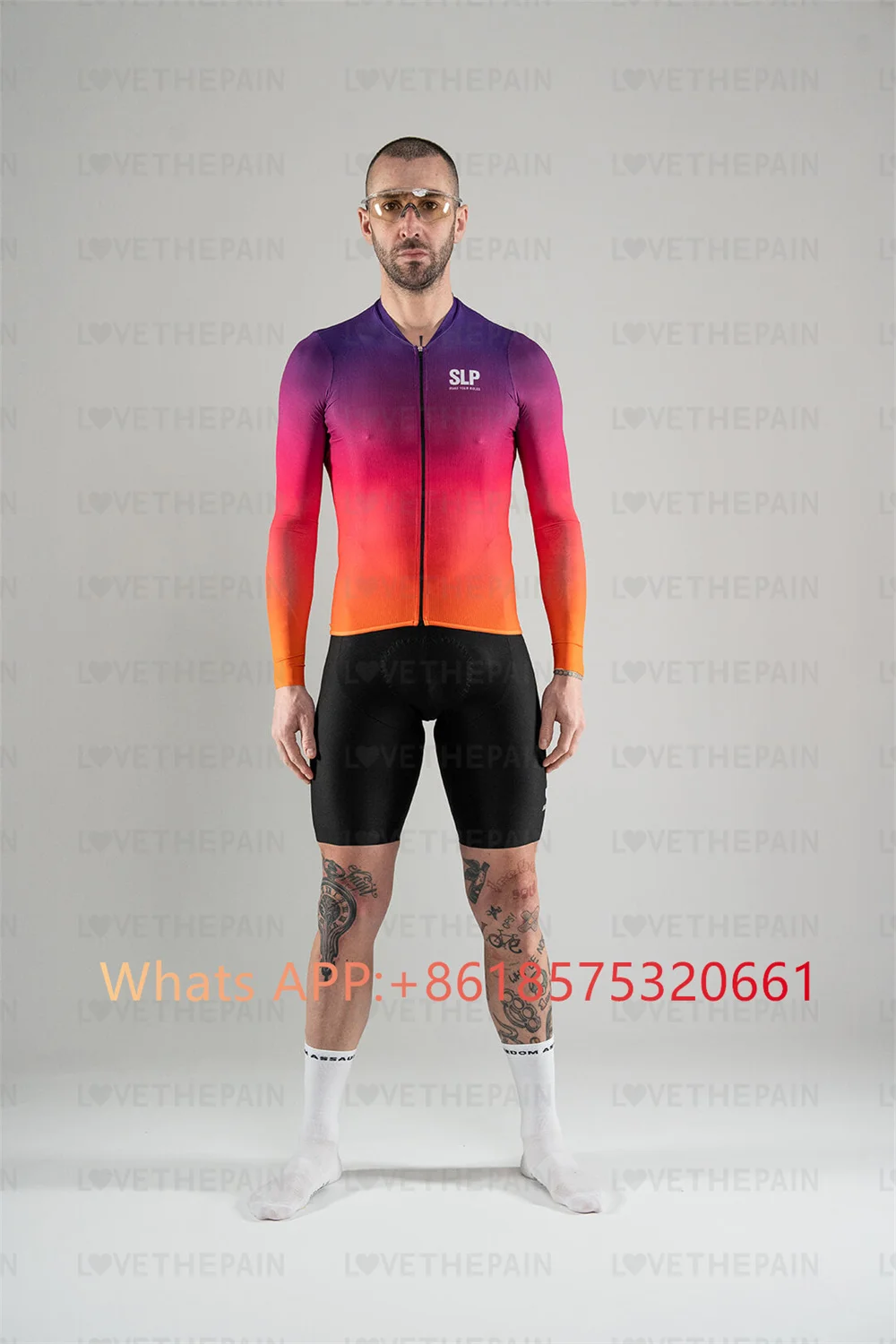 Slp 春秋長袖サイクリングセット自転車服通気性マウンテンサイクリング服スーツ Ropa Ciclismo トライアスロン
