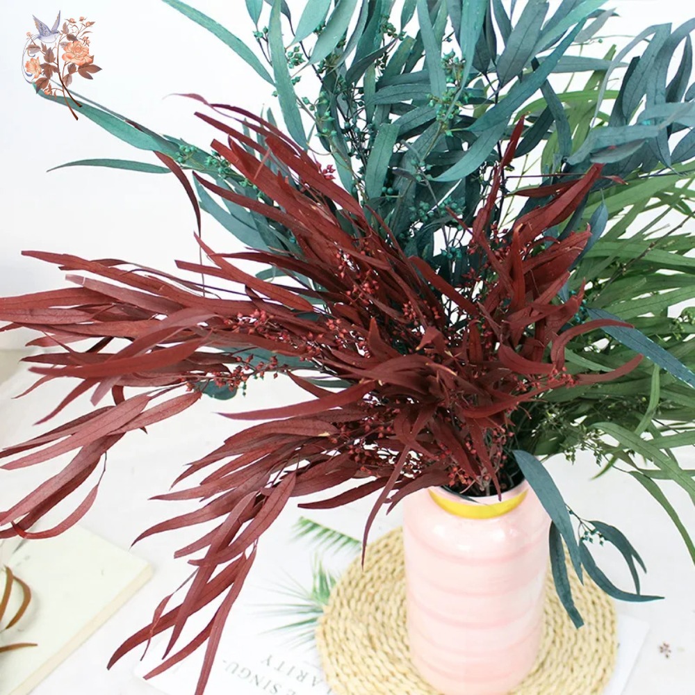 100 グラムナチュラルリアルキビフルーツ葉ユーカリドライフラワーブーケホームテーブル装飾緑の植物 DIY 花材