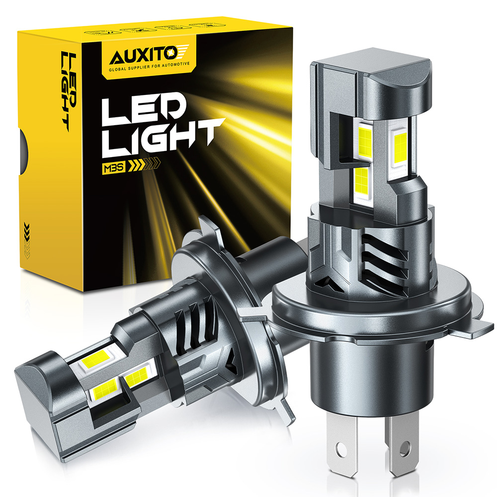 AUXITO 2 個ターボ LED H4 高ロービームヘッドライト電球 30000LM CANBUS 9003 オートヘッドランプ 6500K 3 面 CSP チップ超高輝度