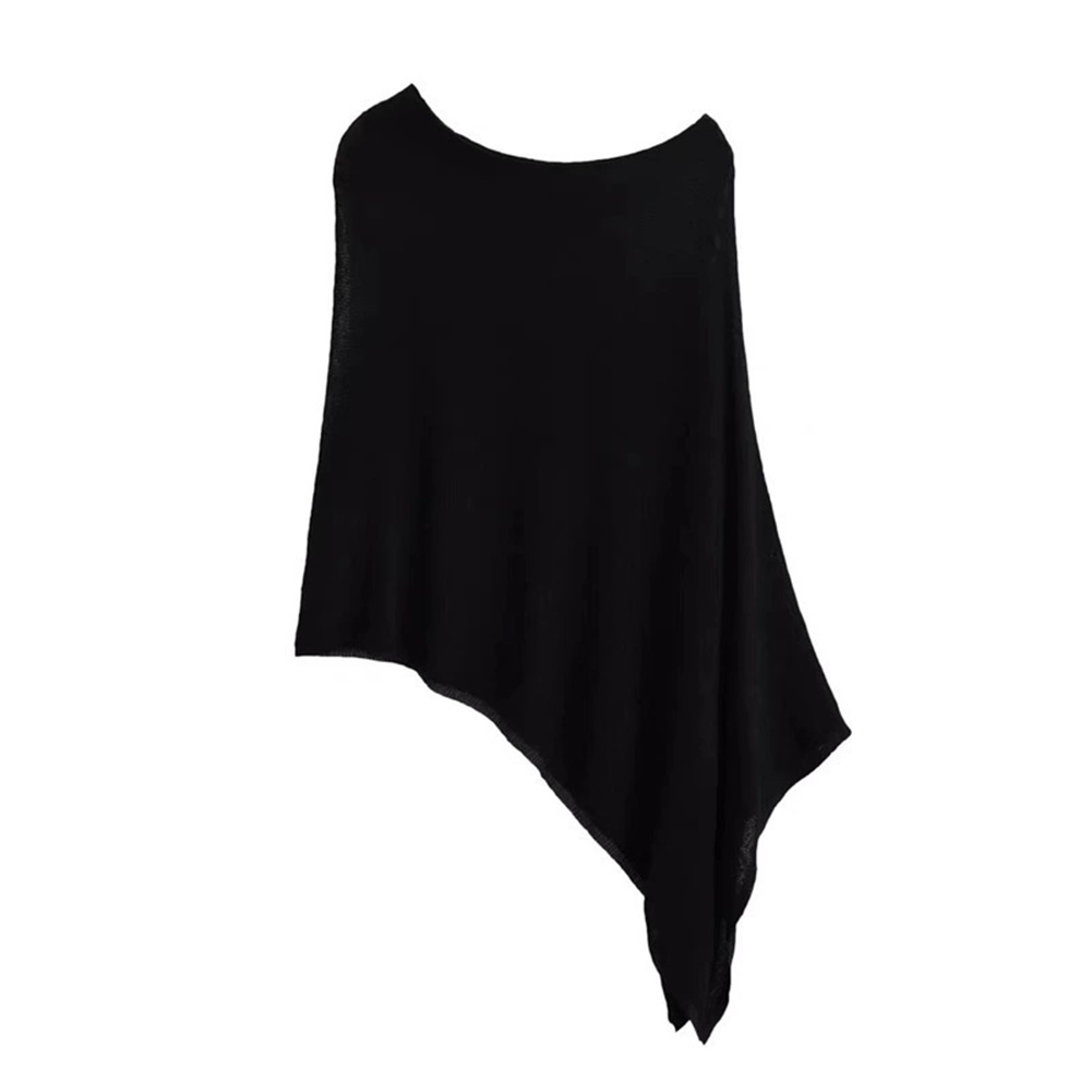 ニット日焼け防止カバーアップ女性不規則なケープショール軽量夏カジュアルファッション衣装