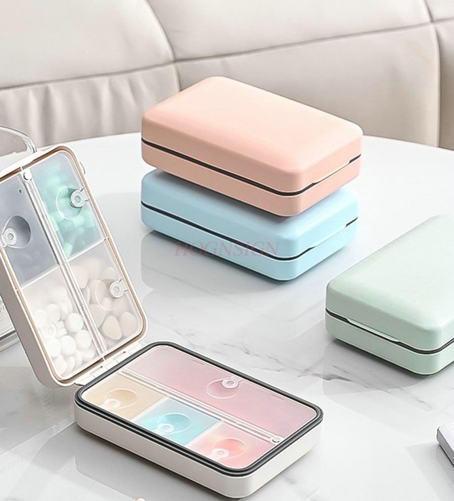 1 個磁気スイッチ小型薬箱ポータブル、一週間薬リマインダー、薬ポータブル薬箱