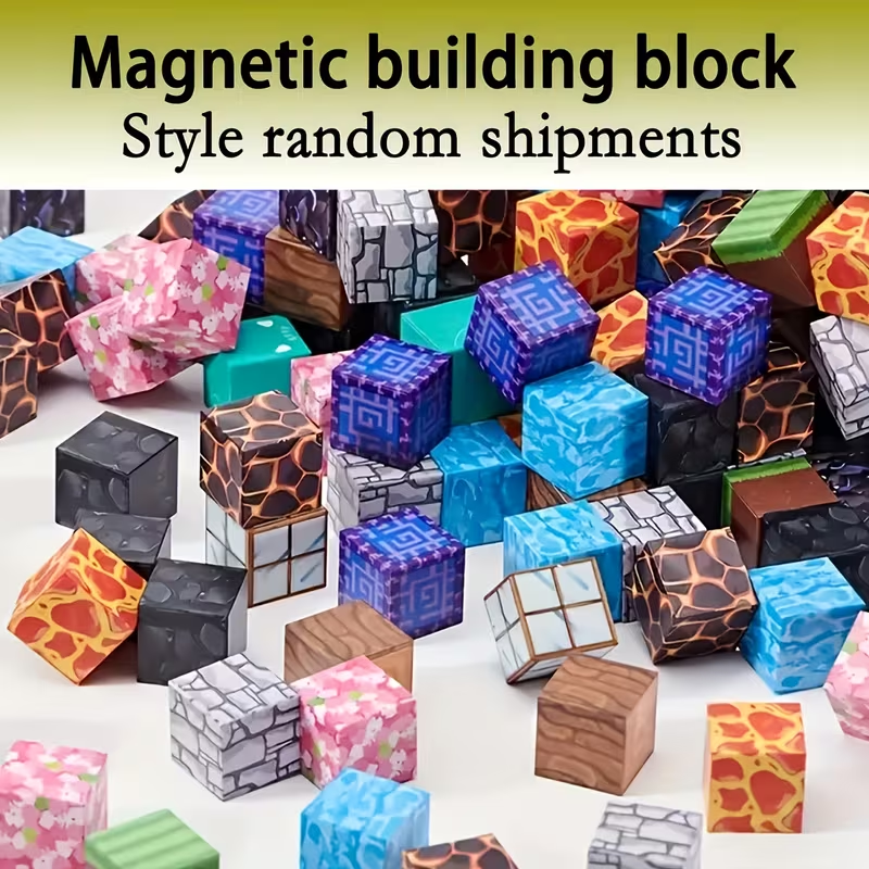 ランダム磁気ビルディングブロックマグネットセットレンガミニ世界 STEM 建設 DIY 知育玩具子供の誕生日プレゼント