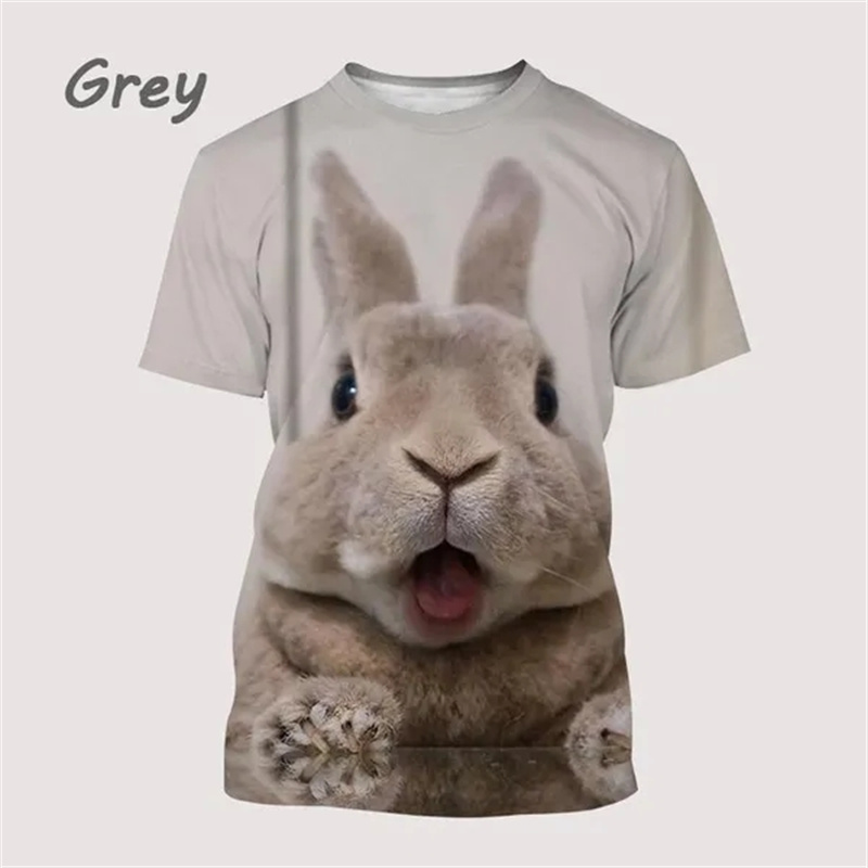 新しい 3d かわいいウサギプリント漫画動物グラフ Tシャツ男性女性ファッションストリート半袖子供おかしい Tシャツトップス