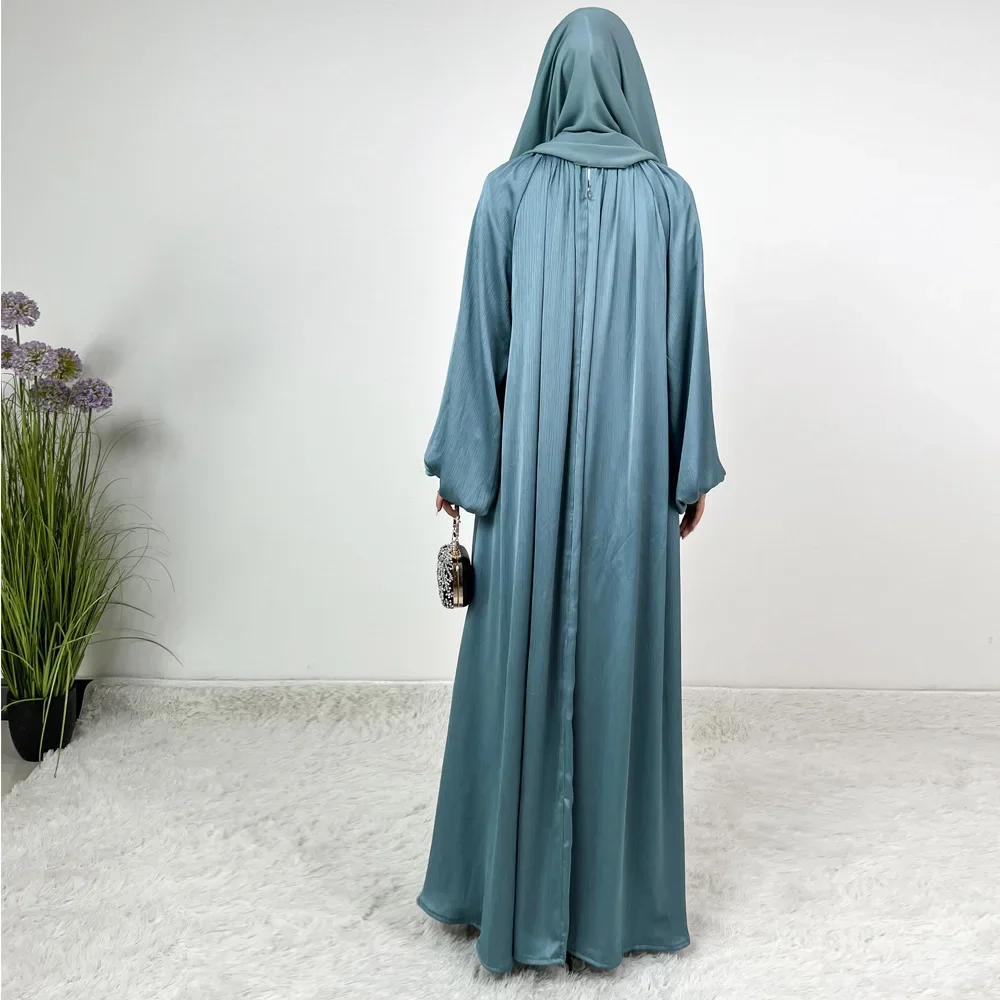 イスラム教徒の女性パフスリーブルーズマキシドレスドバイ高級アバヤトルコカフタンラマダンイードジェラバイスラムジャラビヤカフタンマロカイン