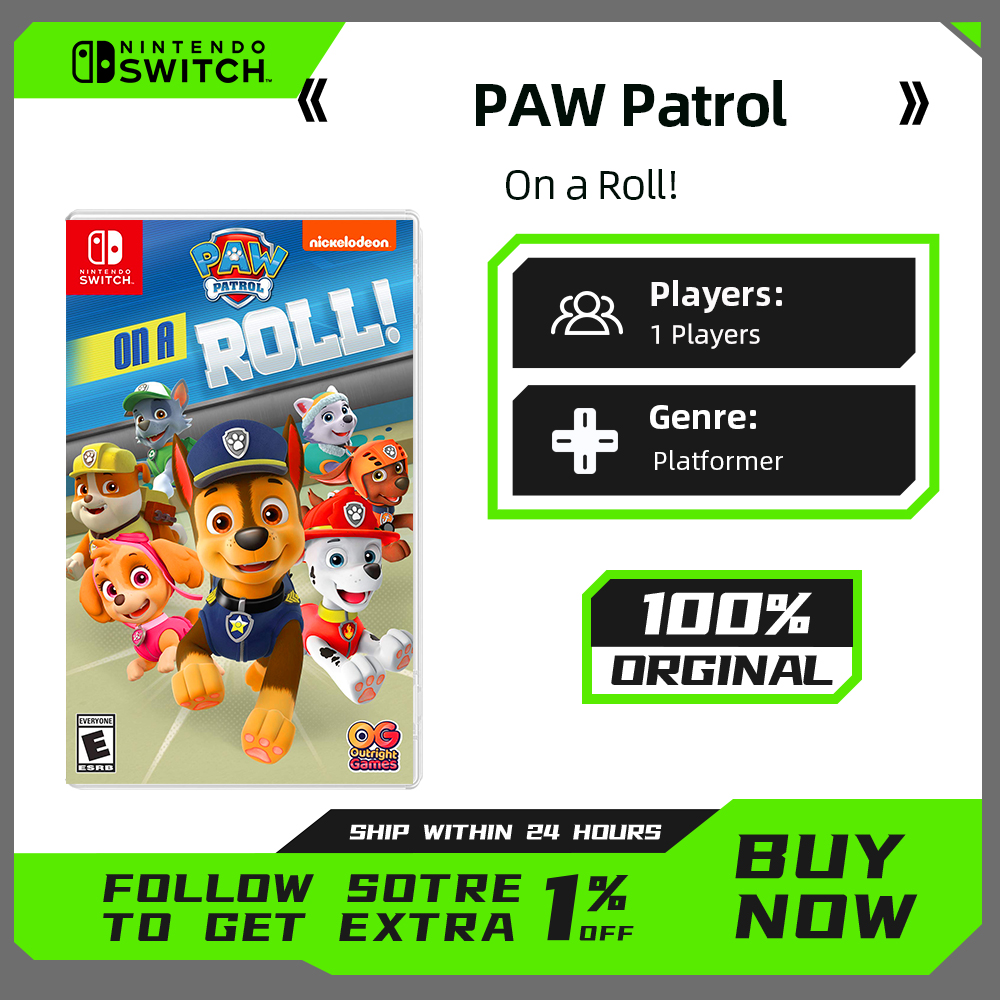 Nintendo Switch ゲームセール PAW Patrol On a Roll for Nintendo Switch OLED Lite 100% オリジナル物理ゲームカード