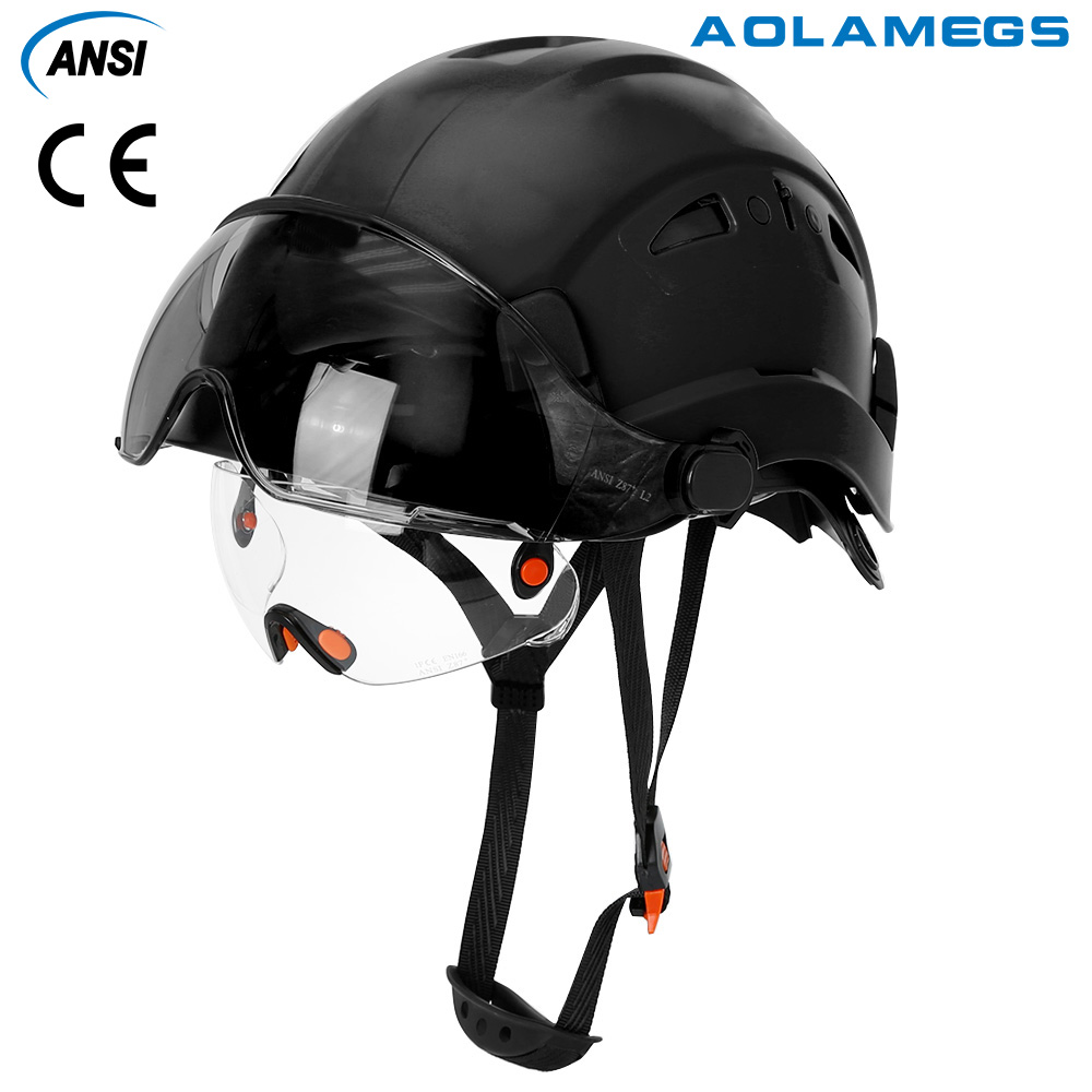 CE 建設安全ヘルメットダブルバイザーゴーグルエンジニアハード帽子 ANSI 工業用 ABS 安全キャップ頭部保護