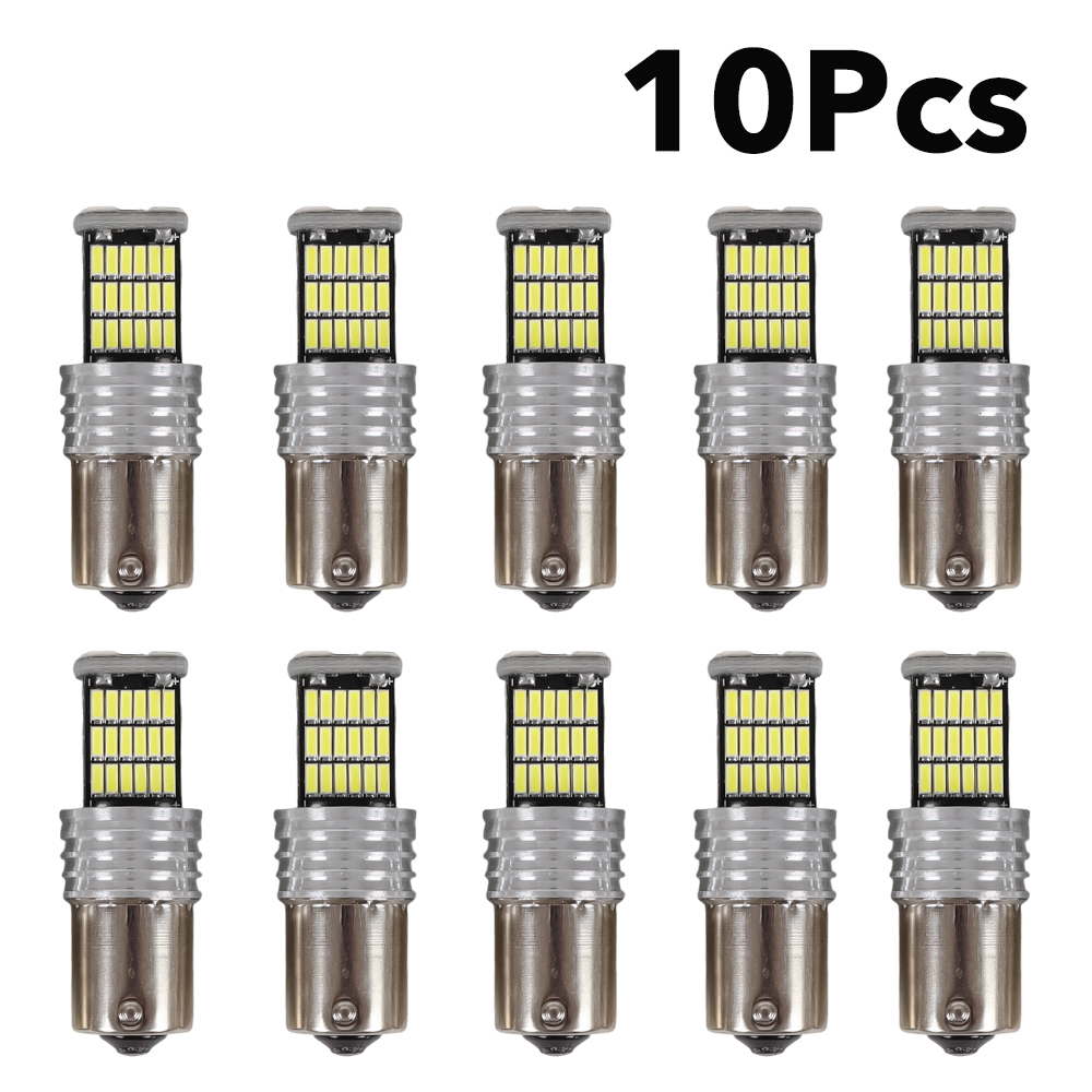 10 個の Led 車の電球 1156 Ba15s P21w 1157 Bay15d Py21/5w 4014 45smd LED Canbus Led ターンシグナルランプ T20 7440 7443 ブレーキライト 12V