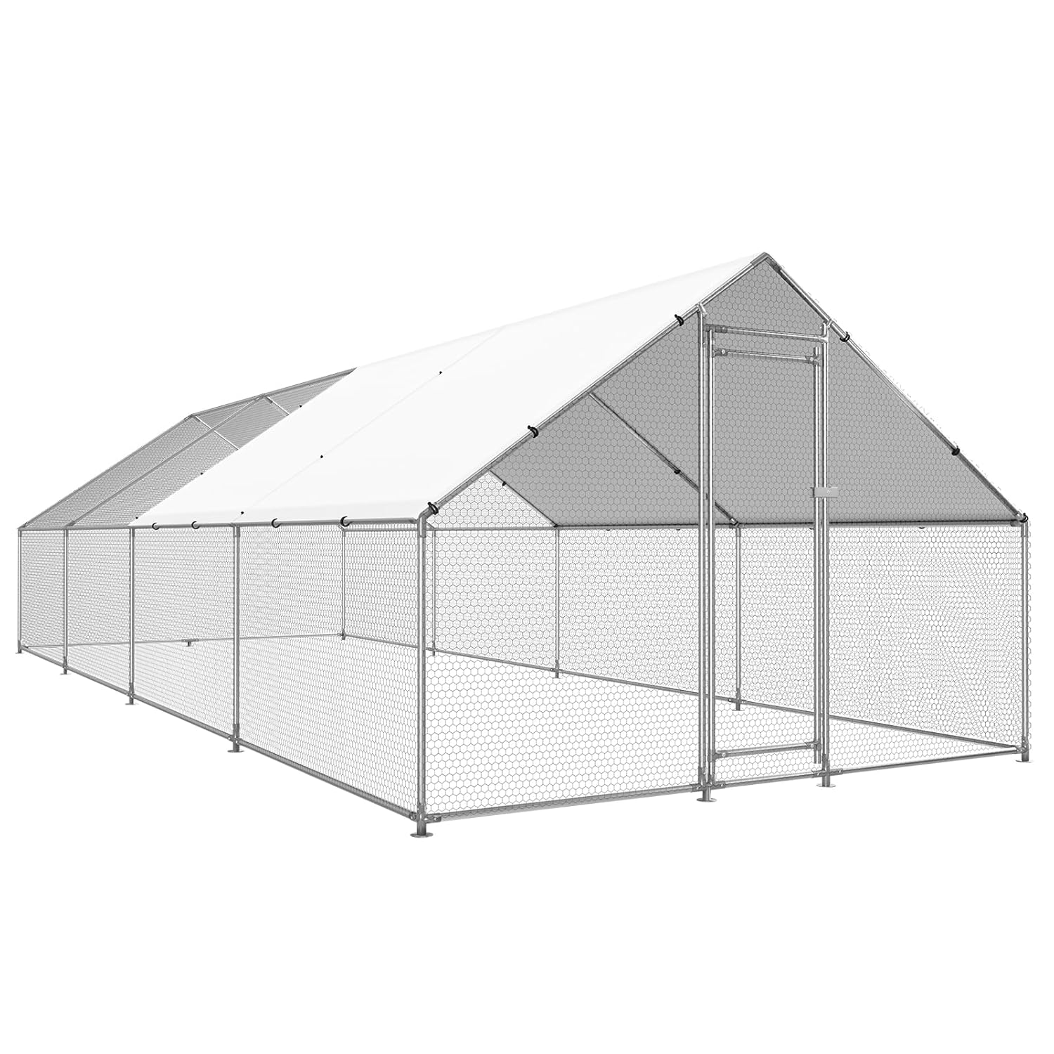 大型金属製鶏小屋鶏小屋、耐水性と抗UVカバー付きウォークイン家禽ケージ鶏小屋、庭用、カスタム